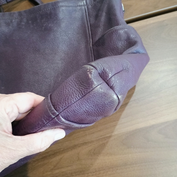 Coach Plum Purple Leather Shoulder Bag - Picture 11 of 14